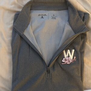 Antigua Gray Pullover with Floral W Logo